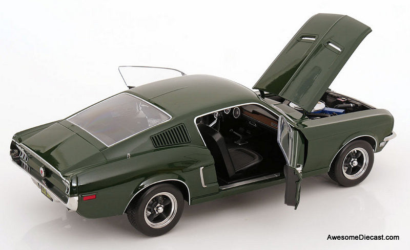 1968 Ford Mustang GT Fastback, Highland Green 1:12 Diecast Model Car by KK Scale