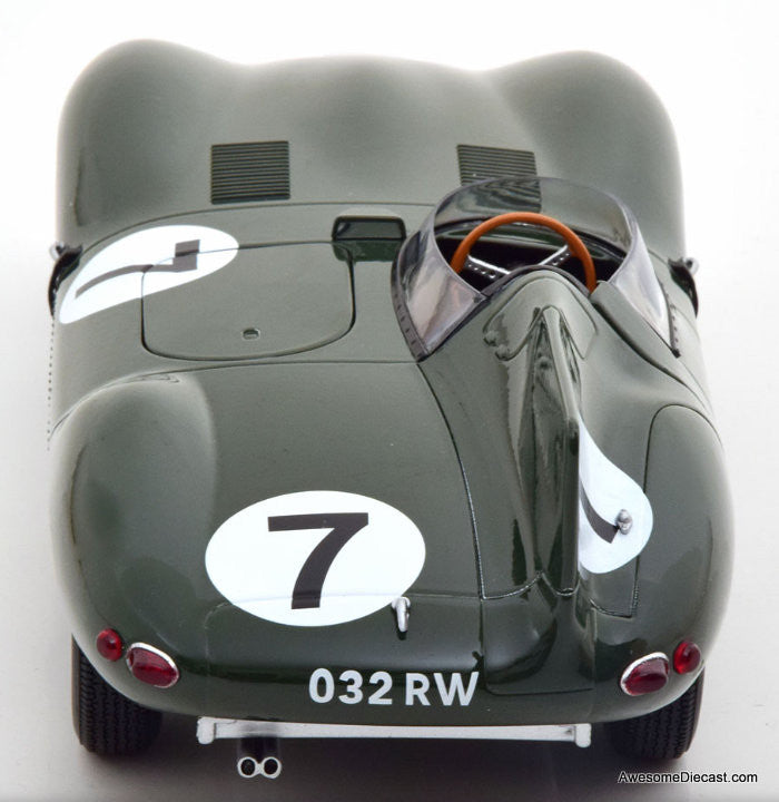 Jaguar D-Type Longnose #7, British Racing Green 24h Le Mans 1955 1:18 Diecast Model Car by CMR