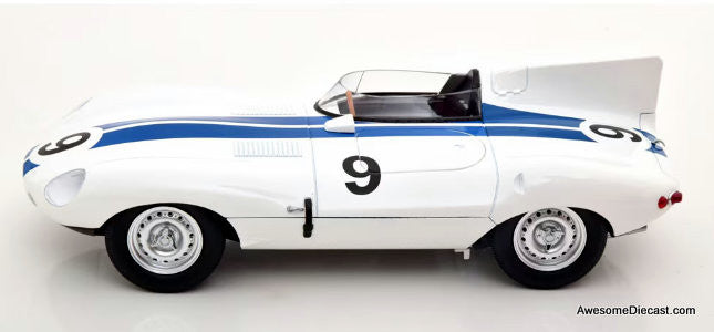 Jaguar D-Type Longnose #9, White 24h Le Mans 1955 1:18 Diecast Model Car by CMR