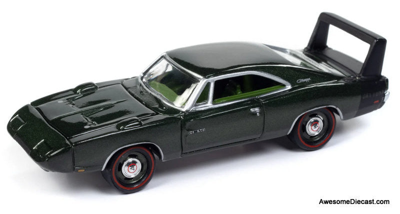 1969 Dodge Charger Daytona, Metallic Green 1:64 Diecast Model Car by Johnny Lightning