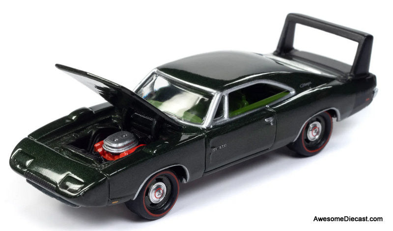 1969 Dodge Charger Daytona, Metallic Green 1:64 Diecast Model Car by Johnny Lightning