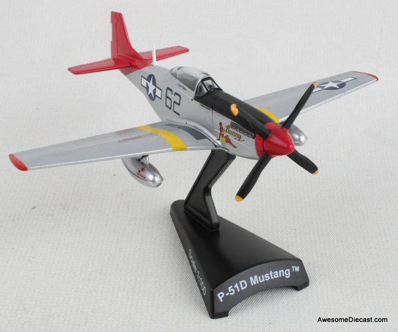 North American P-51D Mustang: Bunny Red Tail 1:100 Diecast Model Plane by Postage Stamp