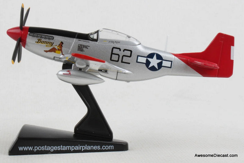 North American P-51D Mustang: Bunny Red Tail 1:100 Diecast Model Plane by Postage Stamp