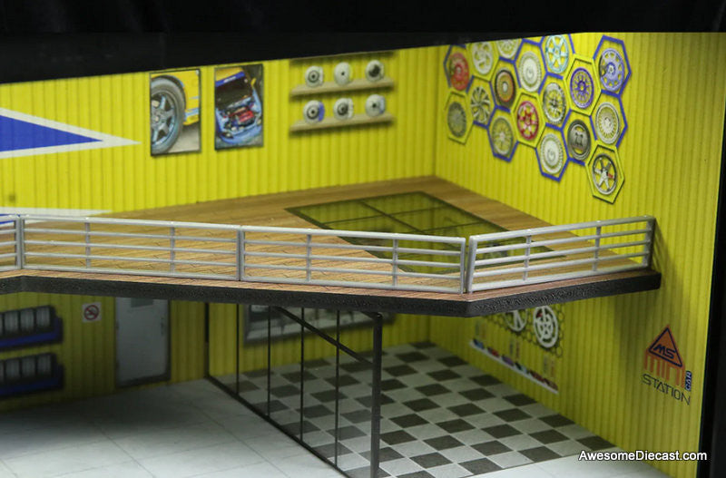Container Showroom & Workshop w/Lighting Spoon Livery 1:64 Diorama by MoreArt