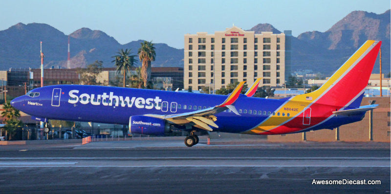 Boeing 737-800: South West Airlines (Reg #N8642E) 1:100 ABS Plastic Model Plane by Sky Marks