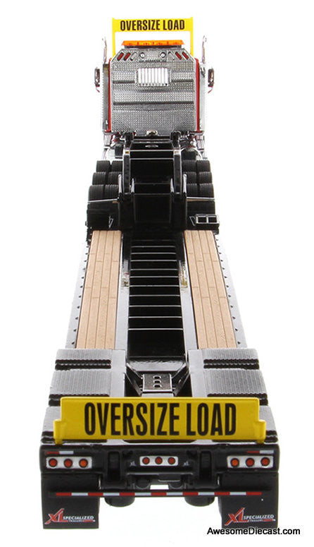 Diecast Masters 1:50 Western Star 49X SB Tridem Tractor, Red w/XL 120 HDG Drop Deck Trailer