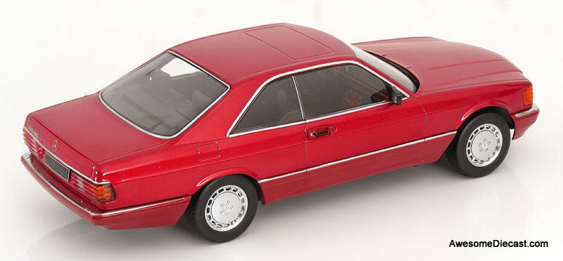 1985 Mercedes 500 SEC, Metallic Red 1:18 Diecast Model Car by KK Scale