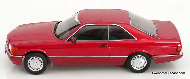 1985 Mercedes 500 SEC, Metallic Red 1:18 Diecast Model Car by KK Scale
