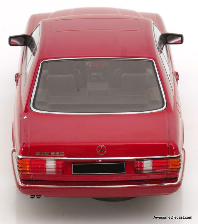 1985 Mercedes 500 SEC, Metallic Red 1:18 Diecast Model Car by KK Scale