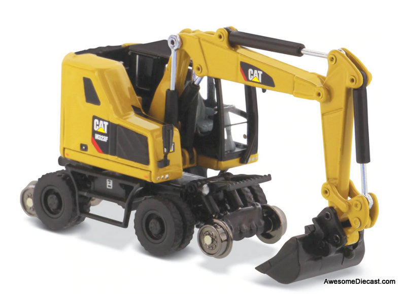 Diecast Masters 1:87 Caterpillar M323F Railroad Wheeled Excavator, Cat Yellow