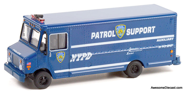 2019 Step Van: NYPD Auxiliary Patrol Support 1:64 Diecast Model Vehicle by Greenlight