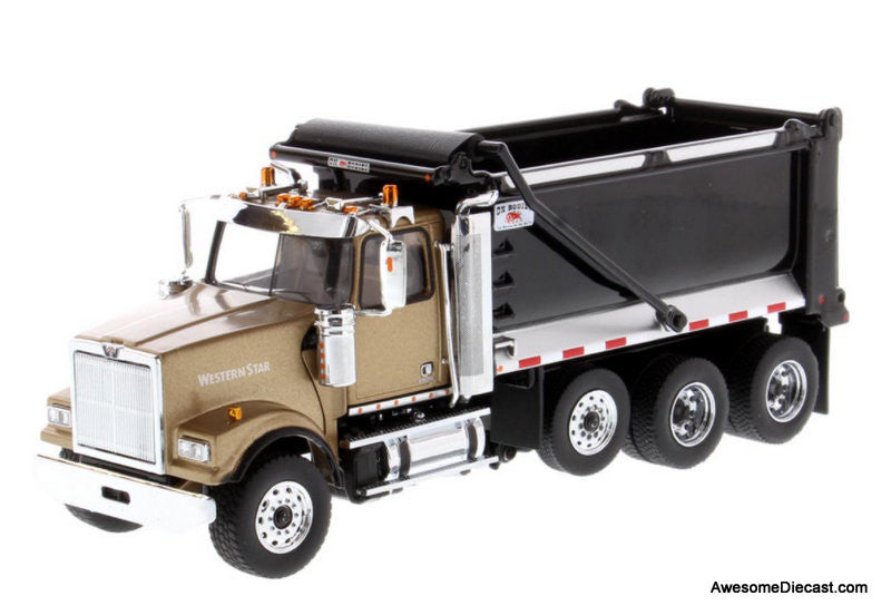 Diecast Masters 1:50 Western Star 4900 SF Tandem Truck w/Pusher Axle w/Ox Bodies Stampede Dump Bed