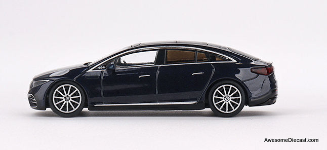 Mini GT 1:64 Mercedes-Benz EQS 580 4MATIC, Nautical Blue Metallic