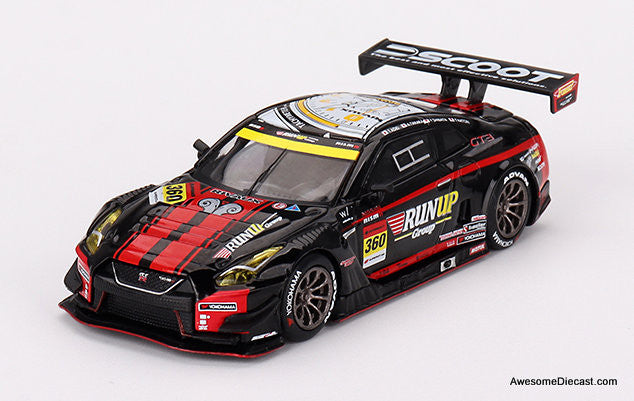 Nissan GT-R Nismo GT3, #360, "RUNUP RIVAUX GT-R" Tomei Sports 2023 Super GT Series 1:64 Diecast Model Car by Mini GT