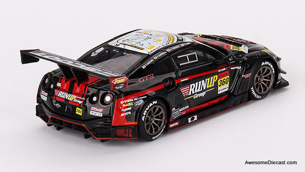 Nissan GT-R Nismo GT3, #360, "RUNUP RIVAUX GT-R" Tomei Sports 2023 Super GT Series 1:64 Diecast Model Car by Mini GT