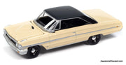 1964 Ford Galaxie 500XL, Sunshine Yellow w/Black Roof 1:64 Diecast Model Car by Auto World