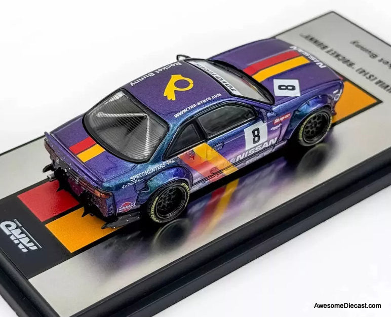 Nissan Silvia S14 #8 Boss Rocket Bunny, Magic Purple 1:64 Diecast Model Car by Inno64