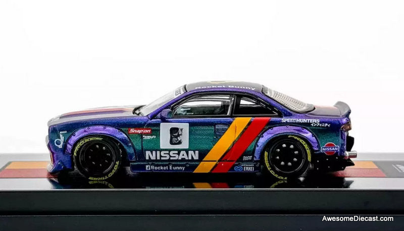 Nissan Silvia S14 #8 Boss Rocket Bunny, Magic Purple 1:64 Diecast Model Car by Inno64