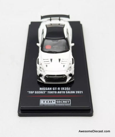 Nissan GT-R (R35) Top Secret, White Tokyo Auto Salon 2021 1:64