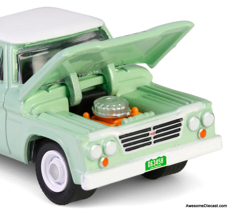 1964 Dodge D200 Sweptline Pick-Up, Turf Green/White 1:64 Diecast Model Truck by Greenlight