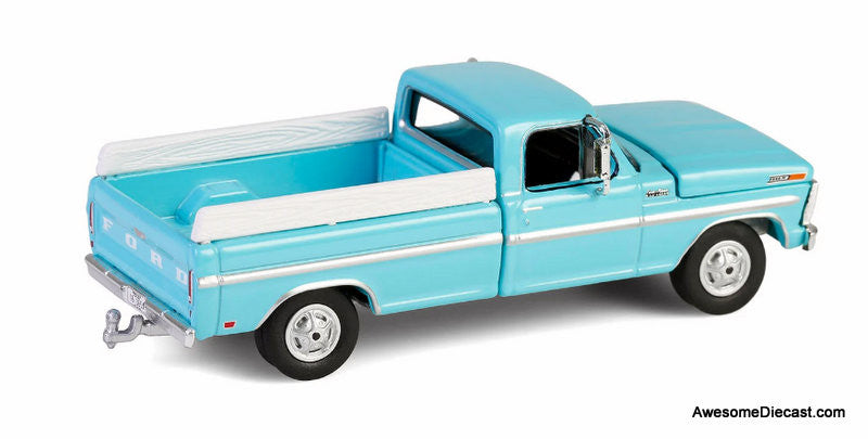 1969 Ford F-250 Farm & Ranch Special, Reef Aqua 1:64 Diecast Model Truck by Greenlight