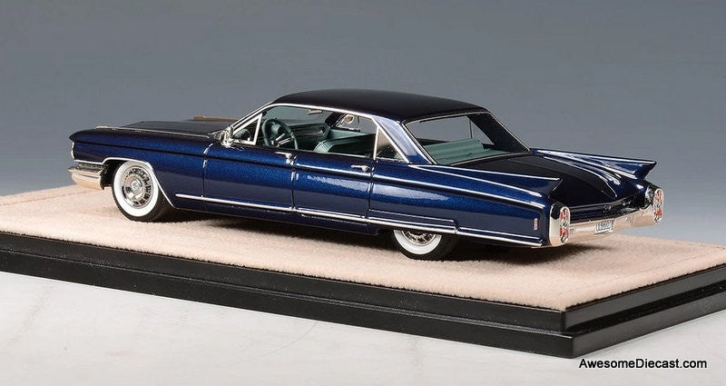 1960 Cadillac Eldorado Brougham Pininfarina, Pompeian York Blue Metallic 1:43 Resin Cast Model Car by Stamp Models
