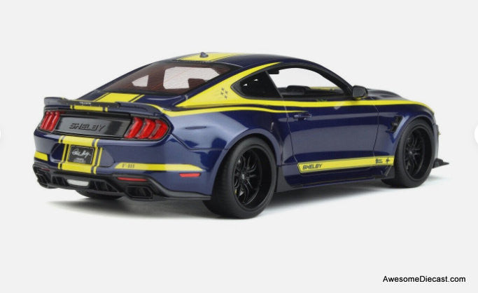 GT Spirit 1:18 2021 Shelby Super Snake "Blue Hornet", Kona Blue/Yellow