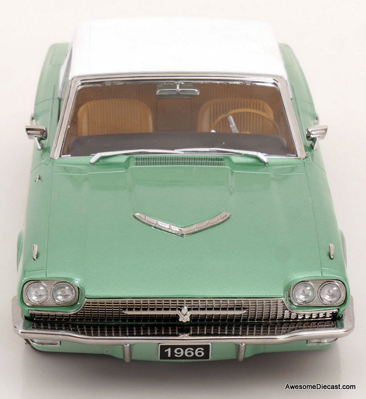 1966 Ford Thunderbird Landau Coupe, Metallic Green/White 1:18 Diecast Model Car by KK Scale