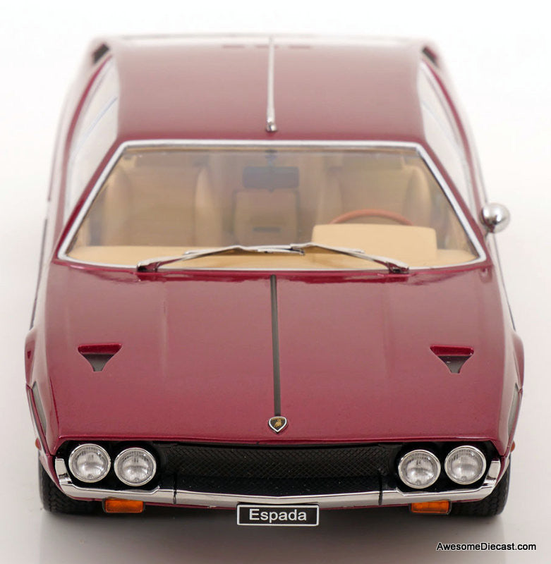 1970 Lamborghini Espada S2, Metallic Red 1:18 Diecast Model Car by KK Scale