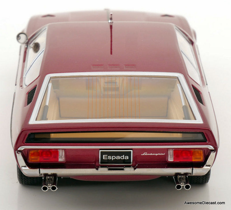 1970 Lamborghini Espada S2, Metallic Red 1:18 Diecast Model Car by KK Scale