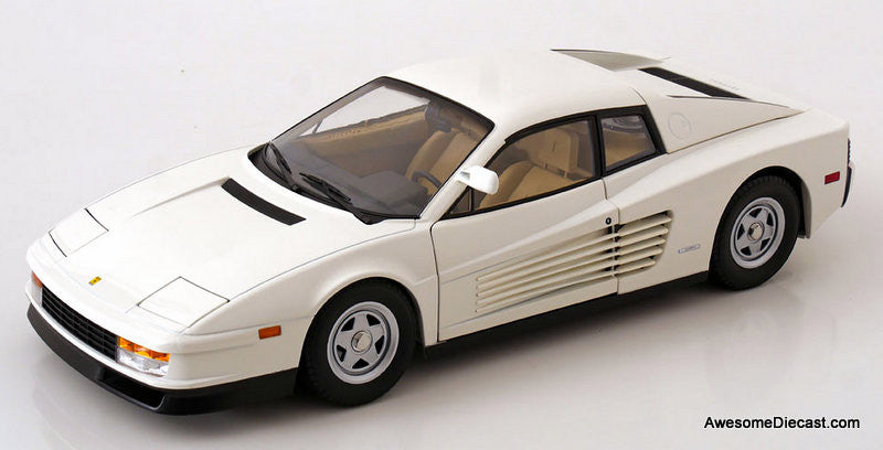 1984 Ferrari Testarossa, White w/ Figures 1:12 Diecast Model Car by KK Scale