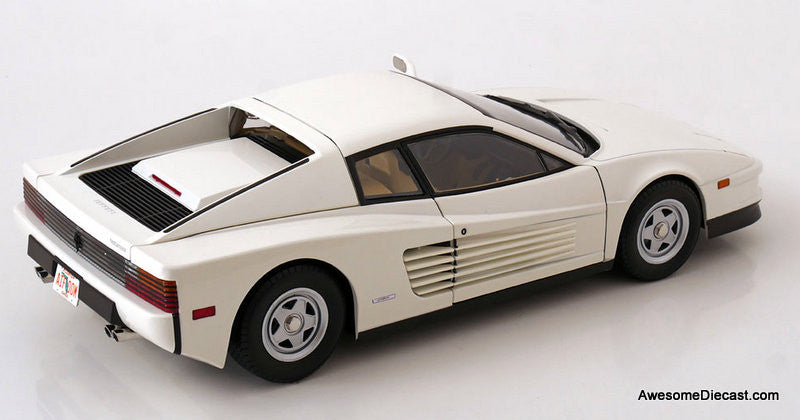1984 Ferrari Testarossa, White w/ Figures 1:12 Diecast Model Car by KK Scale