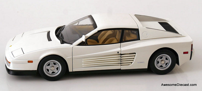 1984 Ferrari Testarossa, White w/ Figures 1:12 Diecast Model Car by KK Scale