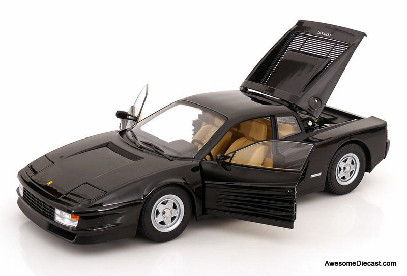 1986 Ferrari Testarossa, Black 1:12 Diecast Model Car by KK Scale