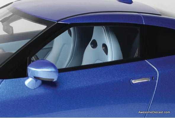 2024 Nissan Skyline GT-R R35, Bayside Blue 1:18 Resin Cast Model Car by GT Spirit