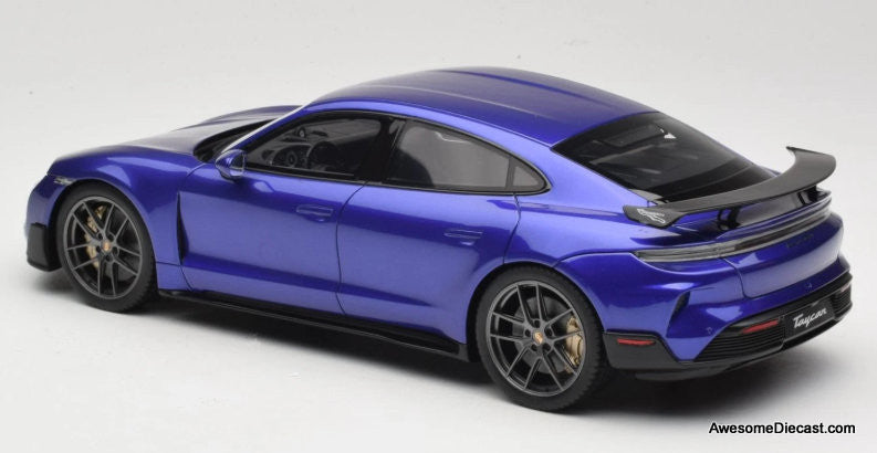 2023 Porsche Taycan Turbo GT, Purple Sky Metallic 1:18 Resin Cast Model Car by GT Spirit