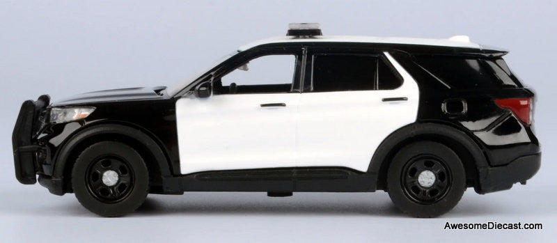 2022 Ford Police Interceptor Utility, Black & White 1:43 Diecast Model Car by Motor Max