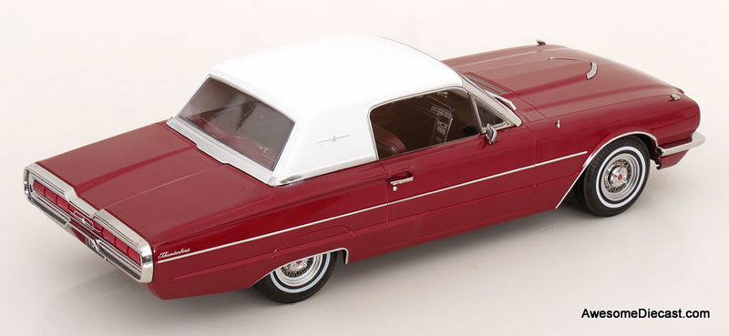 1966 Ford Thunderbird Coupe, Metallic Red/White 1:18 Diecast Model Car by KK Scale