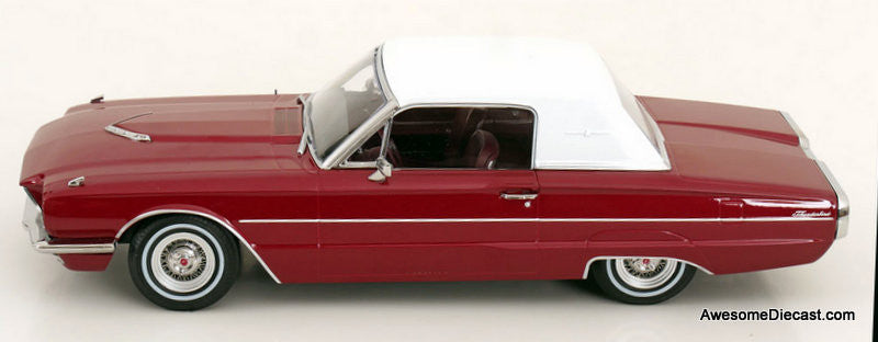 1966 Ford Thunderbird Coupe, Metallic Red/White 1:18 Diecast Model Car by KK Scale