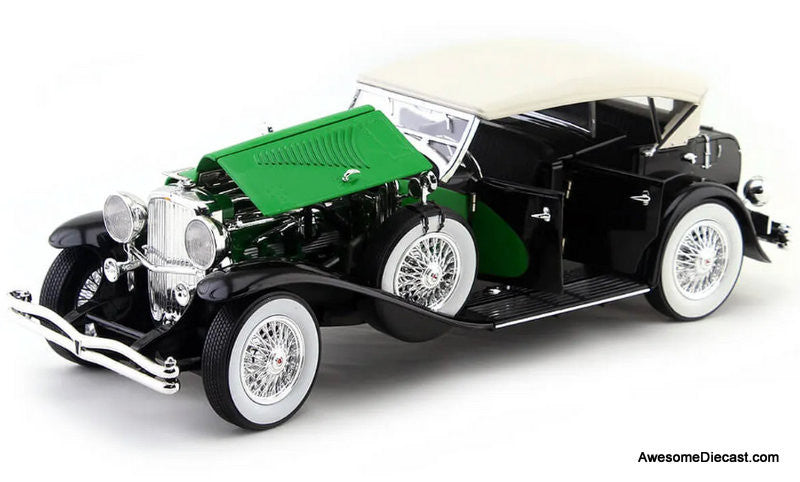 1934 Duesenberg, Black/Green 1:18 Diecast Model Car by Signature Models