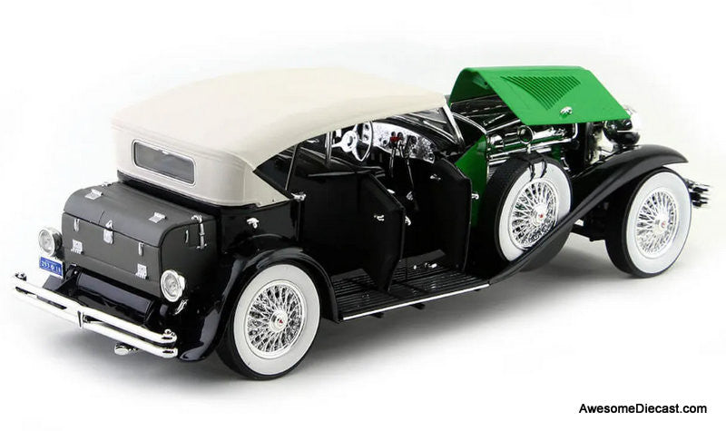 1934 Duesenberg, Black/Green 1:18 Diecast Model Car by Signature Models