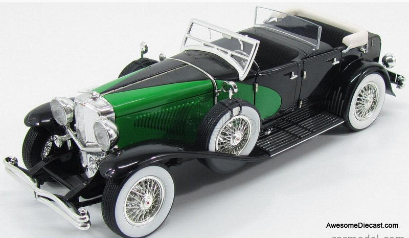 1934 Duesenberg, Black/Green 1:18 Diecast Model Car by Signature Models