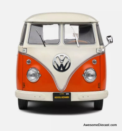 1950 Kool Kombi w/Trailer, Orange/White 1:18 Diecast Model Vehicle by Solido