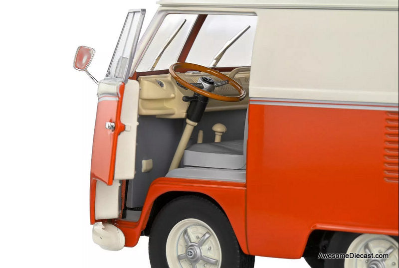1950 Kool Kombi w/Trailer, Orange/White 1:18 Diecast Model Vehicle by Solido