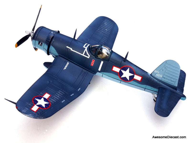 Vought F4U-1A Corsair - Big Hog, 11-Victory Ace V-17 Jolly Rogers - Tommy Blackburn, U.S. Navy, 1943 1:72 Diecast Model Plane by Legion Models