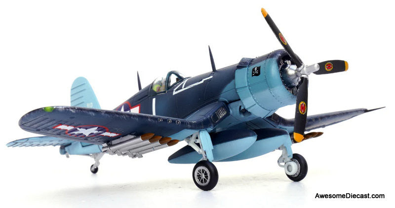 Vought F4U-1A Corsair - Big Hog, 11-Victory Ace V-17 Jolly Rogers - Tommy Blackburn, U.S. Navy, 1943 1:72 Diecast Model Plane by Legion Models