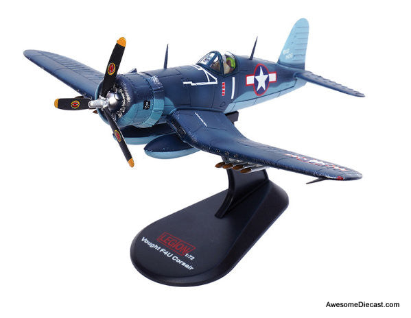 Vought F4U-1A Corsair - Big Hog, 11-Victory Ace V-17 Jolly Rogers - Tommy Blackburn, U.S. Navy, 1943 1:72 Diecast Model Plane by Legion Models