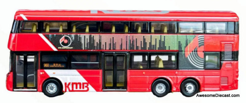 Volvo B8L Wright Double Decker Bus: KMB 1:110 Diecast Model Bus by Tiny