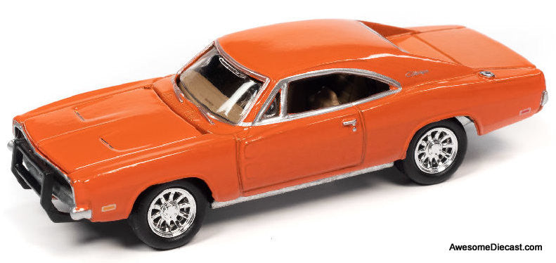1969 Dodge Charger R/T (Country Charger), Orange 1:64 Diecast Model Car by Johnny Lightning