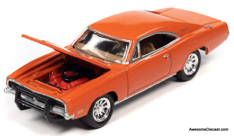 1969 Dodge Charger R/T (Country Charger), Orange 1:64 Diecast Model Car by Johnny Lightning